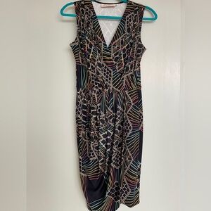 Mara Hoffman Silk Jersey Rainbow Chain Pattern Printed Dress Size Medium